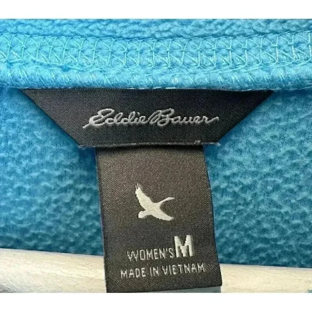 Eddie Bauer Women's Size Medium Blue Fleece 1/4‎ Zip Pullover Sweater - Picture 3 of 8